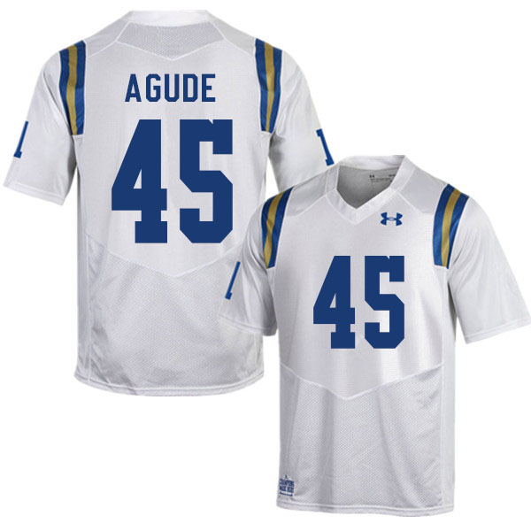 Men #45 Mitchell Agude UCLA Bruins College Football Jerseys Sale-White - Click Image to Close